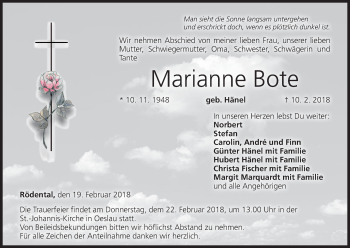 Anzeige von Marianne Bote von MGO