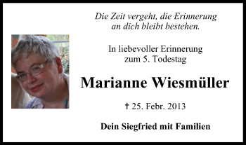 Anzeige von Marianne Wiesmüller von MGO
