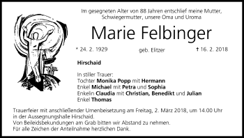 Anzeige von Marie Felbinger von MGO