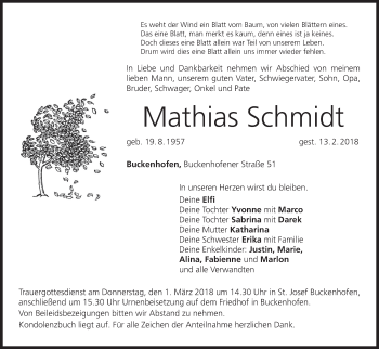 Anzeige von Mathias Schmidt von MGO