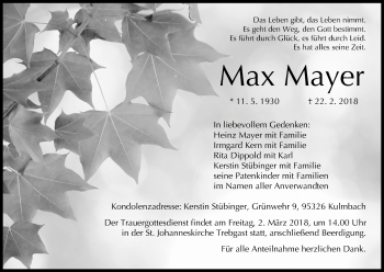 Anzeige von Max Mayer von MGO