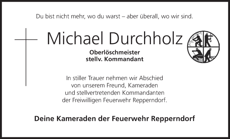  Traueranzeige für Michael Durchholz vom 03.02.2018 aus MGO