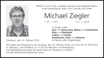 Anzeige von Michael Ziegler von MGO