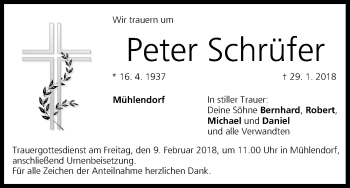 Anzeige von Peter Schrüfer von MGO