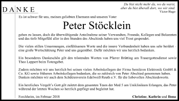 Anzeige von Peter Stöcklein von MGO