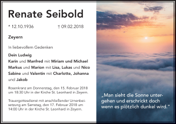 Anzeige von Renate Seibold von MGO