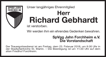 Anzeige von Richard Gebhardt von MGO