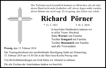 Anzeige von Richard Pörner von MGO
