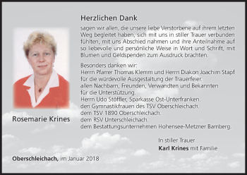 Anzeige von Rosemarie Krines von MGO