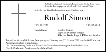 Anzeige von Rudolf Simon von MGO