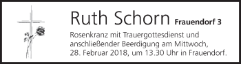 Anzeige von Ruth Schorn von MGO