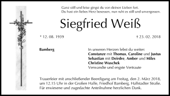 Anzeige von Siegfried Weiß von MGO