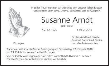 Anzeige von Susanne Arndt von MGO