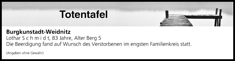  Traueranzeige für Totentafel vom 23.02.2018 vom 23.02.2018 aus MGO