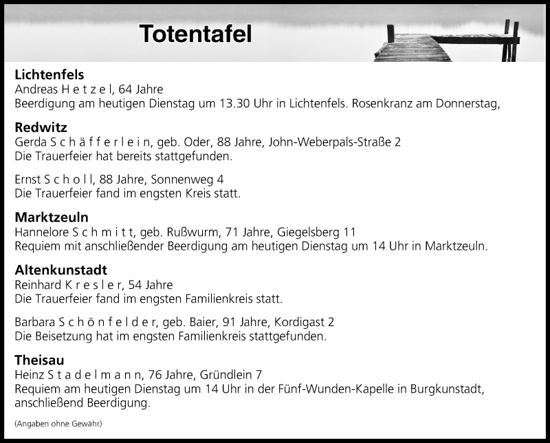  Traueranzeige für Totentafel vom 27.02.2018 vom 27.02.2018 aus MGO