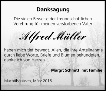 Anzeige von Alfred Müller von MGO