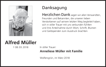 Anzeige von Alfred Müller von MGO