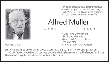 Anzeige von Alfred Müller von MGO