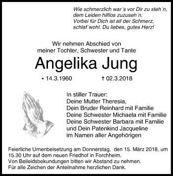 Anzeige von Angelika Jung von MGO