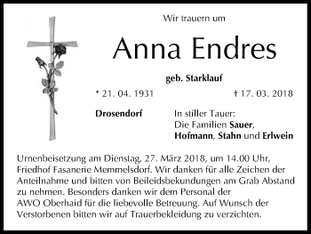 Anzeige von Anna Endres von MGO