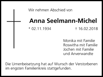 Anzeige von Anna Seelmann-Michel von MGO