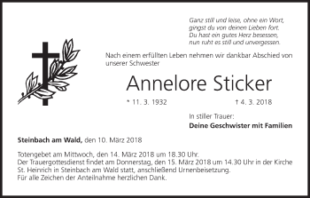 Anzeige von Annelore Sticker von MGO