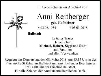 Anzeige von Anni Reitberger von MGO