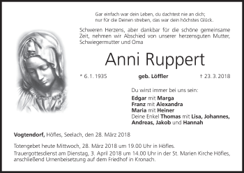 Anzeige von Anni Ruppert von MGO