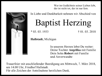 Anzeige von Baptist Herzing von MGO
