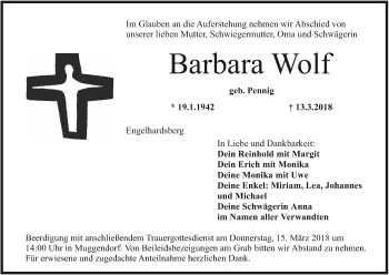Anzeige von Barbara Wolf von MGO