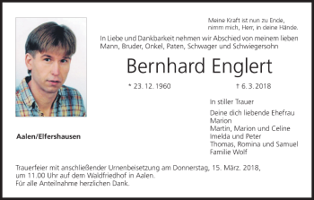 Anzeige von Bernhard Englert von MGO