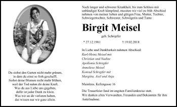 Anzeige von Birgit Meisel von MGO