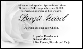 Anzeige von Birgit Meisel von MGO