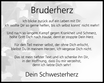 Anzeige von Bruderherz  von MGO