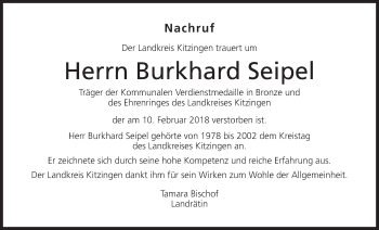 Anzeige von Burkhard Seipel von MGO