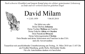 Anzeige von David Milam von MGO