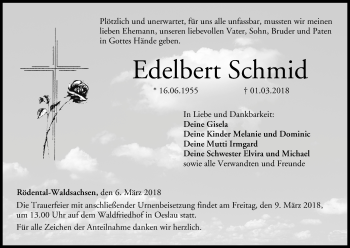 Anzeige von Edelbert Schmid von MGO