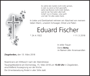 Anzeige von Eduard Fischer von MGO