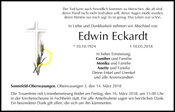Anzeige von Edwin Eckardt von MGO