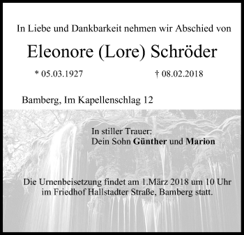 Anzeige von Eleonore Schröder von MGO