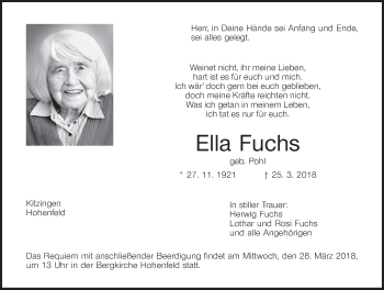 Anzeige von Ella Fuchs von MGO