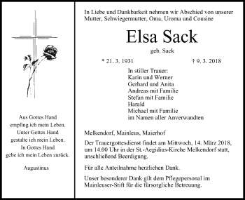 Anzeige von Elsa Sack von MGO