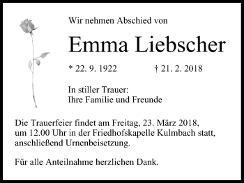 Anzeige von Emma Liebscher von MGO