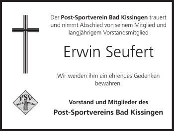 Anzeige von Erwin Seufert von MGO