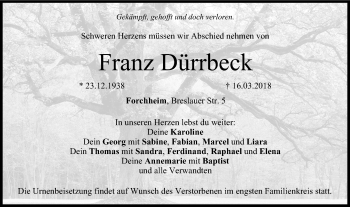 Anzeige von Franz Dürrbeck von MGO