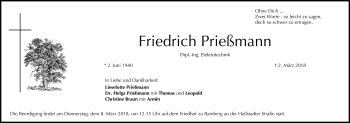 Anzeige von Friedrich Prießmann von MGO