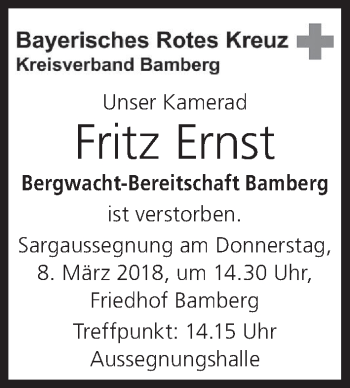 Anzeige von Fritz Ernst von MGO