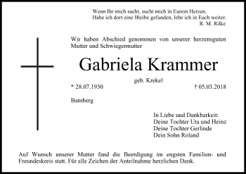 Anzeige von Gabriela Krammer von MGO