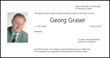 Anzeige von Georg Graser von MGO