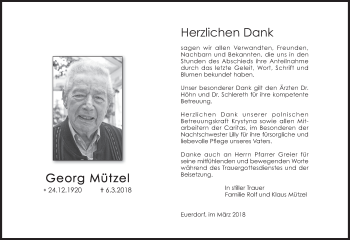 Anzeige von Georg Mützel von MGO